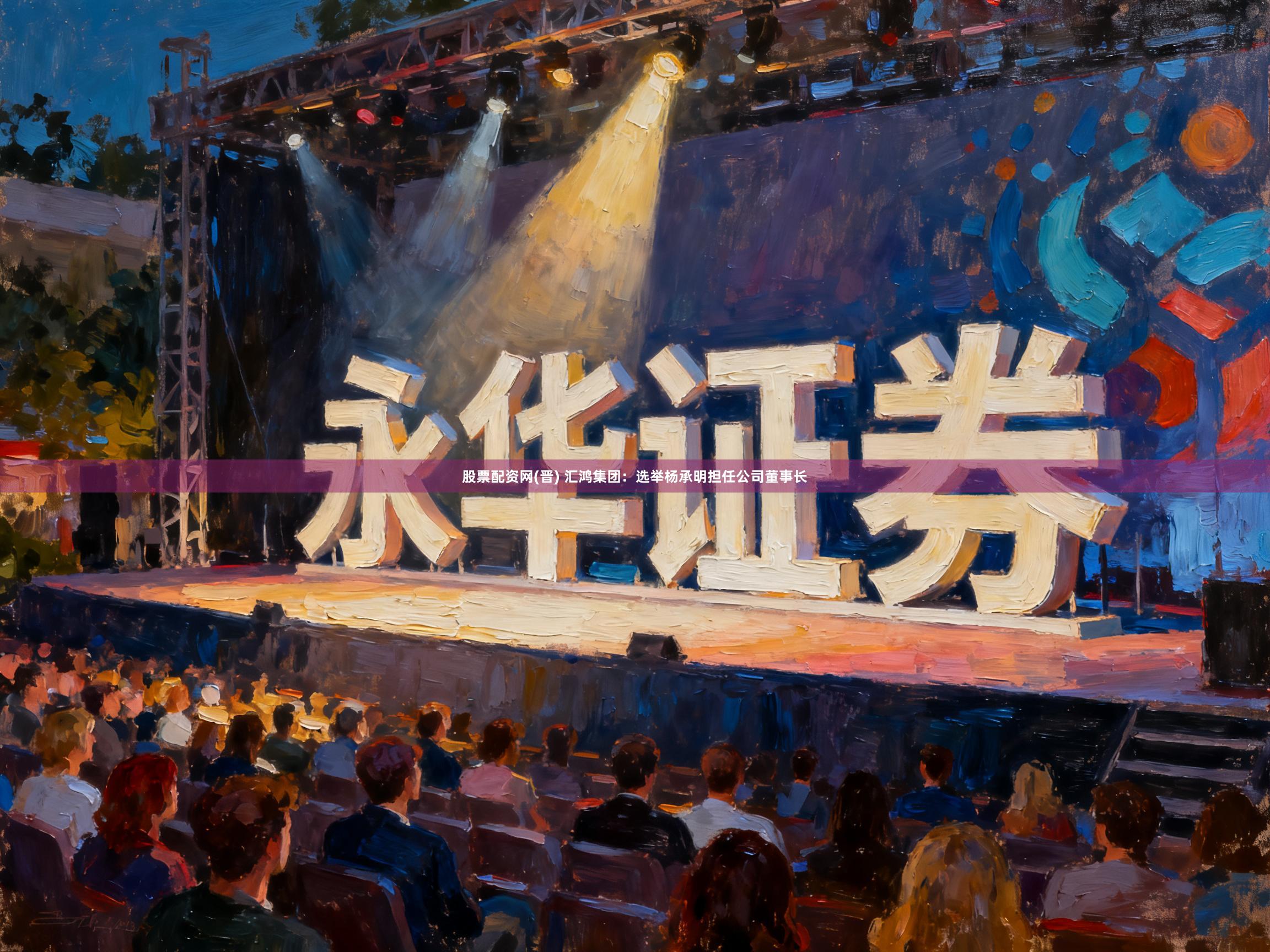股票配资网(晋) 汇鸿集团：选举杨承明担任公司董事长